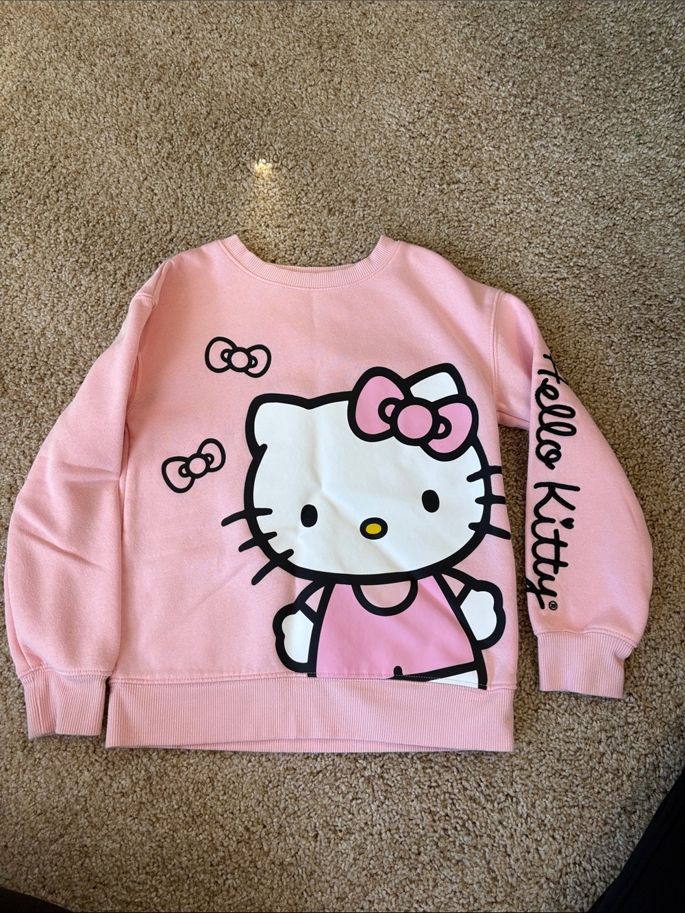 Hello Kitty Pink Pullover Sweatshirt with Large Front Graphic